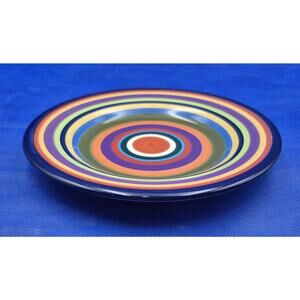 Vintage Living Art Casablanca Salad Bowl Multicolored Circles 8.5"